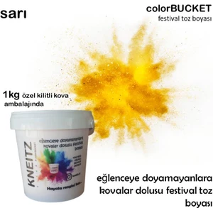 Holi Boya 1kg Kova Festival Toz Boyası , Parti Boyası , Colorfest Boyası Sarı