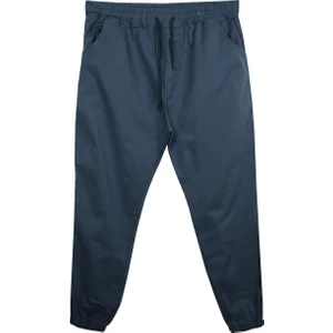 Maruf Shop Erkek Büyük Beden 118 KILO-180 Kilo Arası Için Uygun Bağcıklı Gabardin Jogger Pantolon Indigo