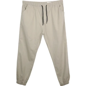 Maruf Shop Erkek Büyük Beden 118 KILO-180 Kilo Arası Için Uygun Bağcıklı Gabardin Jogger Pantolon Taş