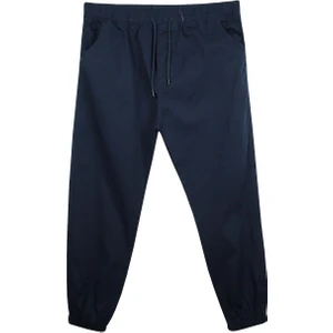 Maruf Shop Erkek Büyük Beden 118 KILO-180 Kilo Arası Için Uygun Bağcıklı Gabardin Jogger Pantolon Lacivert