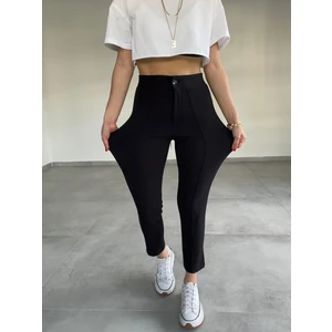 Paw Garage Çimalı Dar Paça Palazzo Pantolon, 4 Mevsim, En Boy Likralı, Favori Pantolon, Iş Pantolonu