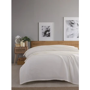 Tek Kişilik Waffle Pike 160x230 cm - %100 Pamuk - Petekli Tasarım - Gofre Pike - Krem