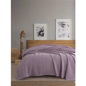 Tek Kişilik Waffle Pike 160x230 cm - %100 Pamuk - Petekli Tasarım - Gofre Pike - Lila