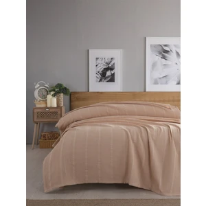 Tek Kişilik Waffle Pike 160x230 cm - %100 Pamuk - Petekli Tasarım - Gofre Pike - Kapuçino