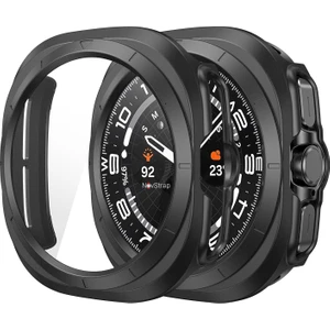 Novstrap Samsung Galaxy Watch Ultra 47MM ile Uyumlu Ekran Koruyucu Cam Kasa Koruyucu Kılıf Sert Pc