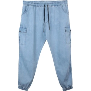 Maruf Shop Erkek  Büyük Beden 100-156 Kilo Arası Için Uygun Kargo Cepli Jogger Kot Pantolon