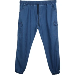 Maruf Shop Erkek  Büyük Beden 100-156 Kilo Arası Için Uygun Kargo Cepli Jogger Kot Pantolon