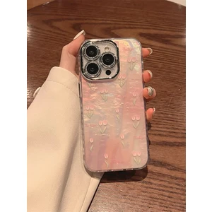Apple iPhone 14 Pro Max Laleler, Kamera Korumalı ve Simli Koruyucu Telefon Kılıfı