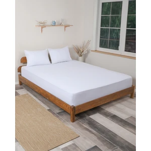 Rozet Tekstil Beyaz 120x200 Tek Kişilik Lastikli Çarşaf Takımı Fitted Pamuklu Dokuma Kumaş Yastık Kılıflı
