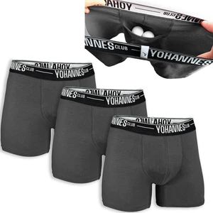 Yohannes Club Yohannesclub,erkek, Özel Keseli Pamuklu Boxer,3'lü, Antrasit,