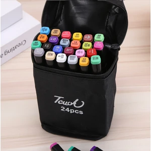 Bak Gel Al Touch Marker 24'lü Çift Taraflı Siyah Kumaş Çantalı Keçeli Boya Kalem Seti