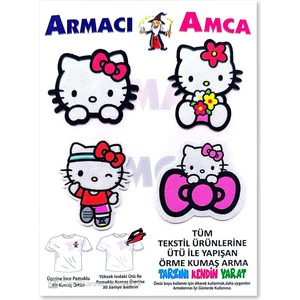 Armacı Amca Ütü Ile Yapışan 4 Adet Örme Kumaş Arma Yırtık Kapatıcı Pratik Yama Tekstil Patch Çizgi Oyun Karakteri Güzel Sevimli