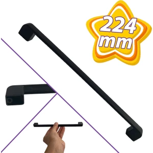 Oval Marmara Kulp 224 mm Siyah Mutfak Kulpu Çekmece Dolap Kapak Kulbu Metal Mobilya Dolabı Kulpları