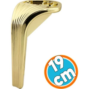 Mobilya Yükseltici Kanepe Sehpa Tv Ünitesi Koltuk Ayağı 19 cm Gold Altın Baza Ayak