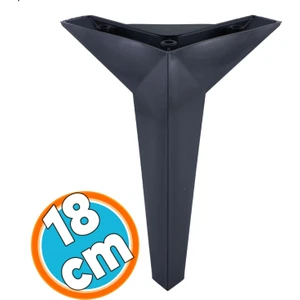 Mobilya Yükseltici Kanepe Sehpa Tv Ünitesi Koltuk Ayağı 18 cm Siyah Baza Ayak
