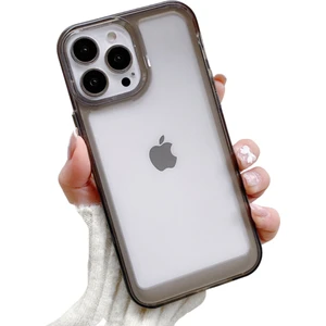 İphone 14 Uyumlu Kristal Space Gümüş Buton Kamera Çıkıntılı Kılıf darbe emici Koruycu kapak