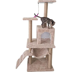 Hamaklı Yuvalı Urtra Lüks Kedi Tırmalama Evi ve Oyun Platformu