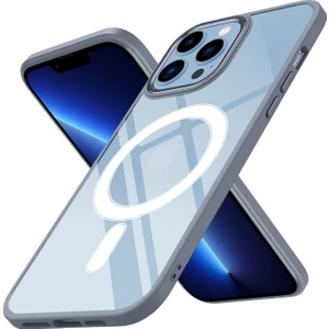 iPhone 13 Pro Max Kılıf Wireless Şarj Özellikli Krom Magsafe Silikon Kapak