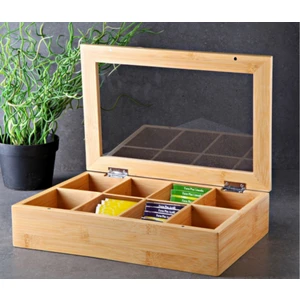 Bambu Çay Kutusu 8 Bölmeli