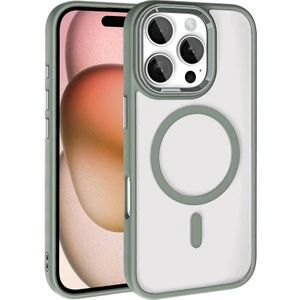 iPhone 16 Pro Kılıf Wireless Şarj Özellikli Krom Magsafe Silikon Kapak