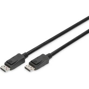 Digitus DisplayPort (DP) Bağlantı Kablosu, DP Erkek  DP Erkek, 3 metre, kilit mekanizmalı, Ultra HD 8K, DP 1.3/1.4, siyah renk