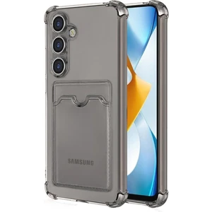 Samsung Galaxy A36 Kılıf Darbe Emici Köşe Korumalı Kartlıklı Cüzdanlı Silikon Kapak - Füme