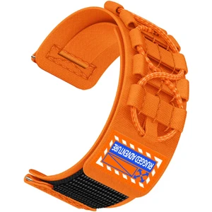 Cupcase Huawei Gt2 46MM KRD-112 22MM Orbital Örgülü Halat Tasarımlı Naylon Kumaş Hasır Kordon-Turuncu