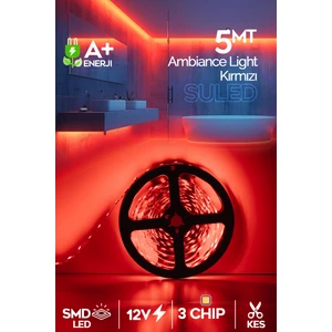 Şerit LED 5 Metre 3 Çipli Pro Ambiyans Aydınlatma Mutfak Salon Yatak Odası Şerit LED Işık