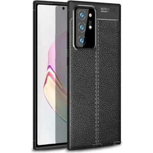 Samsung Galaxy Note 20 Ultra Silikon Kılıf Deri Desenli Kamera Korumalı Darbe Emici Kapak