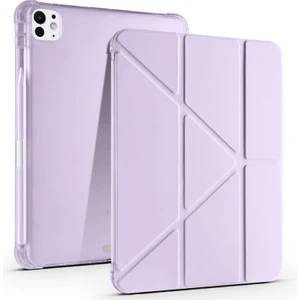 Apple iPad Pro 11 2024 M4 Kılıf Yatay ve Dikey Standlı Uyku Modlu Kalemlikli Arkası Silikon Smart Kılıf