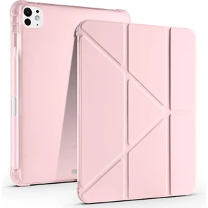 Apple iPad Pro 11 2024 M4 Kılıf Yatay ve Dikey Standlı Uyku Modlu Kalemlikli Arkası Silikon Smart Kılıf