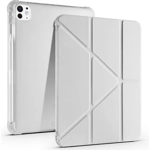 Apple iPad Pro 11 2024 M4 Kılıf Yatay ve Dikey Standlı Uyku Modlu Kalemlikli Arkası Silikon Smart Kılıf