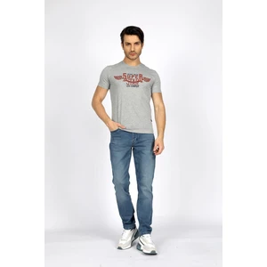 Lee Cooper Bisiklet Yaka Gri Melanj Erkek T-Shirt 232 Lcm 242046 Sertıw Gri Melanj