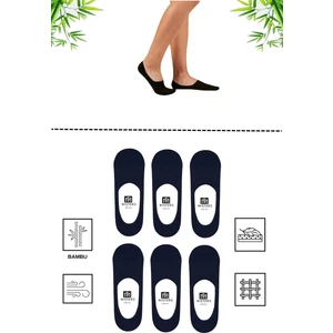 Mistero Socks Bambu Babet Çorap Dikişsiz, Kaydırmaz Silikon Topuk 6 Çift