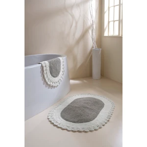 Bianca 2’li Takım Banyo Paspası %100 Pamuk 40x60 + 60x90 Gri