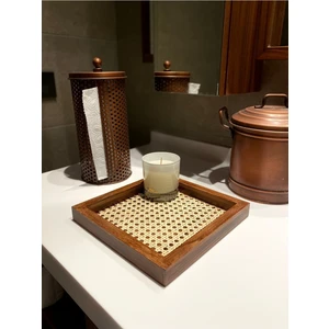 Maison Avf Rattan Hazeran Kare Tepsi Eskitme MODEL-24X24 cm (%100 Doğal Hazeran)