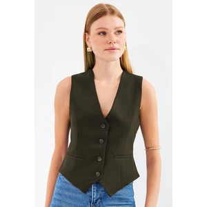 6796 Kısa Dokuma Yelek - Haki