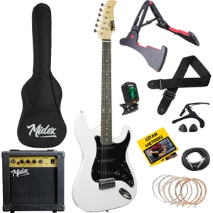 AGE-80WH Amfili Full Elektro Gitar Seti 4/4 Yetişkin 39 İnç White