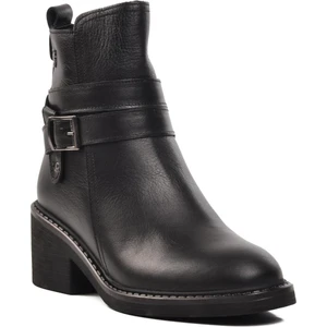 9874 Siyah Içi Kürklü  Deri Kadın Bot