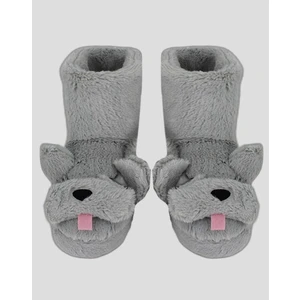 FANT Kadın Panduf Köpek Figürüyle Eğlenceli Tasarım Düz Topuk Tekstil