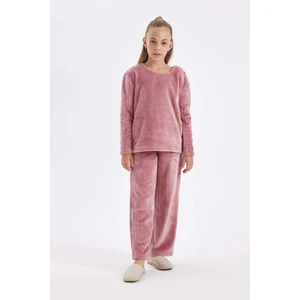 Kız Çocuk Pijama Takımı Polar Uzun Kollu Üst Uzun Alt D1088A824WN