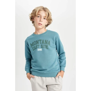 Erkek Çocuk Bisiklet Yaka Baskılı Sweatshirt C9804A824WN