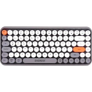 Kb-89 Cıtrus Daktilo Tuşlu Gri Wireless 2.4g + Bluetooth Çoklu Cihaz Bağlantılı Kablosuz Mini Q Multimedia Klavye