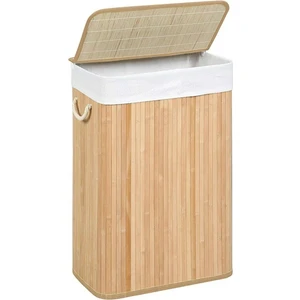 Bambu Bambu Kirli Çamaşır Sepeti Dikdörtgen 50 x 30 50-99 L Bej