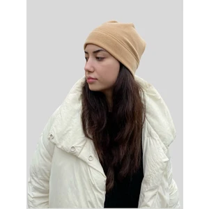 Cosy Club Kadın Camel Düz Polar Bere