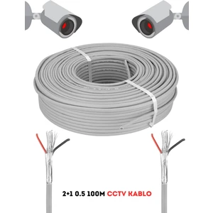 Cctv Kablo Güvenlik Kamera Kablosu 2+1 0.5mm 100M Metre