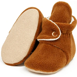 Ella Bonna Polar Bebek Pandufu, Kaydırmaz Taban, Ev Botu, Kreş Ayakkabısı Patik, Taba