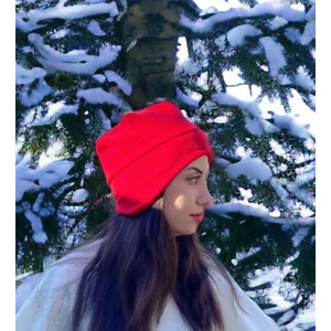 Cosy Club Kadın Kulaklı Kırmızı Polar Bere