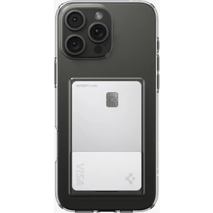iPhone 16 Pro ince Kılıf Crystal Slot Sararma Karşıtı DuraClear™ Hava Kanalı Teknolojisi™ Askeri Sınıf Koruma Crystal Clear Cüzdanlı Şeffaf Kapak - ACS08144