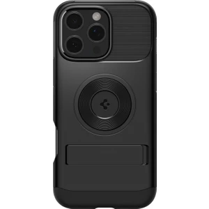 iPhone 16 Pro Ekstra Dayanıklı MagSafe Kılıf Slim Armor Hava Kanalı Teknolojisi™ Askeri Sınıf Koruma MagFit KickStand'lı Black Çift Katman Kapak - ACS08164